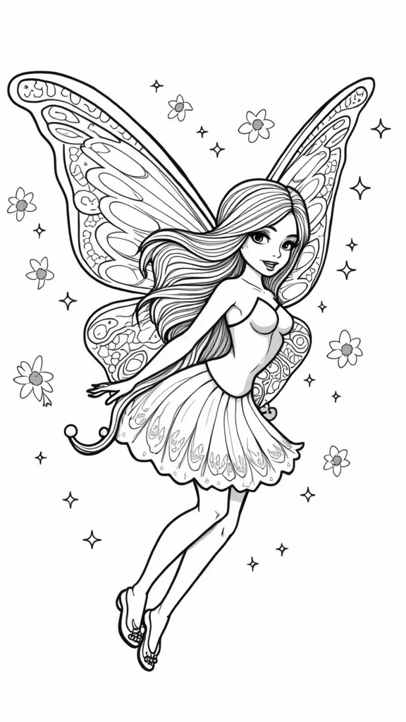 coloring pages butterfly fairy